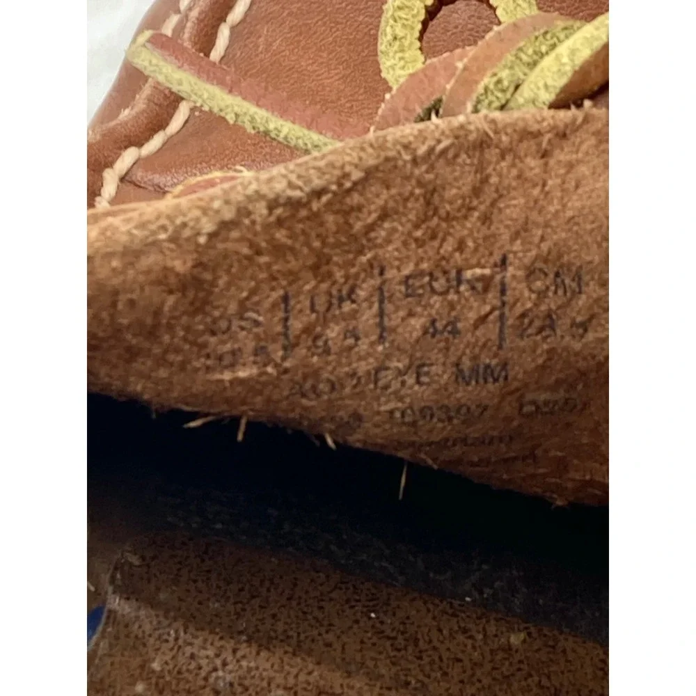 Sperry Top Sider Authentic Original Boat Shoes Men 10.5 Tan Leather 2-Eye Loafer